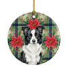 Border Collie Christmas Poinsettias Ceramic Christmas Ornament product image at NuMercy