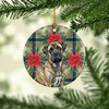 Brindle Mastiff Christmas Poinsettias Ceramic Christmas Ornament product image at NuMercy 2