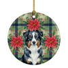 Black Australian Shepherd Christmas Poinsettias Ceramic Christmas Ornament product image at NuMercy