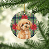Toy Apricot Poodle Christmas Poinsettias Ceramic Christmas Ornament product image at NuMercy 2