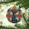 Black Italian Greyhound Christmas Poinsettias Ceramic Christmas Ornament product image at NuMercy 2