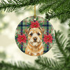 Wheaten Border Terrier Christmas Poinsettias Ceramic Christmas Ornament product image at NuMercy 2