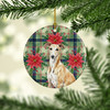 Fawn Greyhound Christmas Poinsettias Ceramic Christmas Ornament product image at NuMercy 2