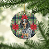 Bluetick Coonhound Christmas Poinsettias Ceramic Christmas Ornament product image at NuMercy 2