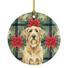 Wheaten and Tan Otterhound Christmas Poinsettias Ceramic Christmas Ornament product image at NuMercy