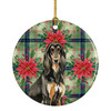 Black & Tan Afghan Hound Christmas Poinsettias Ceramic Christmas Ornament product image at NuMercy