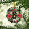 Black & Tan Afghan Hound Christmas Poinsettias Ceramic Christmas Ornament product image at NuMercy 2