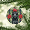 Black Briard Christmas Poinsettias Ceramic Christmas Ornament product image at NuMercy 2
