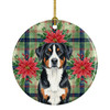 Greater Swiss Mountain Dog Christmas Poinsettias Ceramic Christmas Ornament product image at NuMercy
