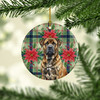 Brindle Boerboel Christmas Poinsettias Ceramic Christmas Ornament product image at NuMercy 2
