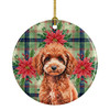 Miniature Red Poodle Christmas Poinsettias Ceramic Christmas Ornament product image at NuMercy