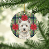 Westie Christmas Poinsettias Ceramic Christmas Ornament product image at NuMercy 2