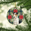 Smooth Fox Terrier Christmas Poinsettias Ceramic Christmas Ornament product image at NuMercy 2