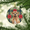 Dogue de Bordeaux Christmas Poinsettias Ceramic Christmas Ornament product image at NuMercy 2