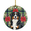 Bernese Mountain Dog Christmas Poinsettias Ceramic Christmas Ornament product image at NuMercy
