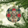 Grizzle and Tan Otterhound Christmas Poinsettias Ceramic Christmas Ornament product image at NuMercy 2