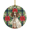 German Shorthaired Pointer Christmas Poinsettias Ceramic Christmas Ornament product image at NuMercy