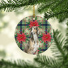 Grizzle Saluki Christmas Poinsettias Ceramic Christmas Ornament product image at NuMercy 2