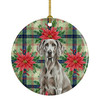 Weimaraner Christmas Poinsettias Ceramic Christmas Ornament product image at NuMercy
