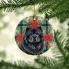 Black Chow Chow Christmas Poinsettias Ceramic Christmas Ornament product image at NuMercy 2