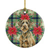 Chestnut Wirehaired Pointing Griffon Christmas Poinsettias Ceramic Christmas Ornament product image at NuMercy