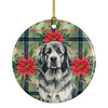 Gray Newfoundland Christmas Poinsettias Ceramic Christmas Ornament product image at NuMercy
