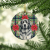 Gray Newfoundland Christmas Poinsettias Ceramic Christmas Ornament product image at NuMercy 2