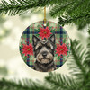 Black Cairn Terrier Christmas Poinsettias Ceramic Christmas Ornament product image at NuMercy 2