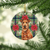Irish Terrier Christmas Poinsettias Ceramic Christmas Ornament product image at NuMercy 2