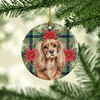 Ruby Cavalier Spaniel Christmas Poinsettias Ceramic Christmas Ornament product image at NuMercy 2