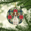 Liver and White Pointer Christmas Poinsettias Ceramic Christmas Ornament product image at NuMercy 2