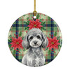 Toy Silver Poodle Christmas Poinsettias Ceramic Christmas Ornament product image at NuMercy