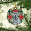 Blue Neapolitan Mastiff Christmas Poinsettias Ceramic Christmas Ornament product image at NuMercy 2