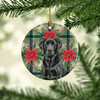 Black Labrador Retriever Christmas Poinsettias Ceramic Christmas Ornament product image at NuMercy 2