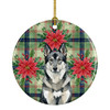 Norwegian Elkhound Christmas Poinsettias Ceramic Christmas Ornament product image at NuMercy