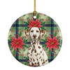 Liver Dalmatian Christmas Poinsettias Ceramic Christmas Ornament product image at NuMercy