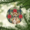 Brindle American Staffordshire Terrier Christmas Poinsettias Ceramic Christmas Ornament product image at NuMercy 2
