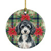 Miniature Parti Poodle Christmas Poinsettias Ceramic Christmas Ornament product image at NuMercy