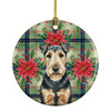 Welsh Terrier Christmas Poinsettias Ceramic Christmas Ornament product image at NuMercy