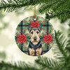 Welsh Terrier Christmas Poinsettias Ceramic Christmas Ornament product image at NuMercy 2