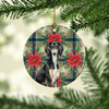 Black and Tan Saluki Christmas Poinsettias Ceramic Christmas Ornament product image at NuMercy 2