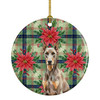 Fawn Doberman Pinscher Christmas Poinsettias Ceramic Christmas Ornament product image at NuMercy