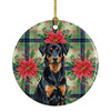 Beauceron Christmas Poinsettias Ceramic Christmas Ornament product image at NuMercy