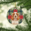Orange Roan English Cocker Spaniel Christmas Poinsettias Ceramic Christmas Ornament product image at NuMercy 2