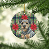 Blue and Tan Border Terrier Christmas Poinsettias Ceramic Christmas Ornament product image at NuMercy 2