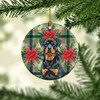 Rottweiler Christmas Poinsettias Ceramic Christmas Ornament product image at NuMercy 2