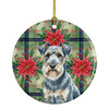 Blue Lakeland Terrier Christmas Poinsettias Ceramic Christmas Ornament product image at NuMercy