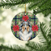 Blue Merle Sheltie Christmas Poinsettias Ceramic Christmas Ornament product image at NuMercy 2