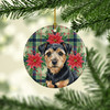 Black and Tan Norfolk Terrier Christmas Poinsettias Ceramic Christmas Ornament product image at NuMercy 2
