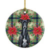 Black Whippet Christmas Poinsettias Ceramic Christmas Ornament product image at NuMercy